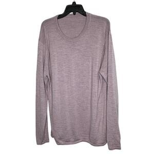 Artafact Heather Purple Butterly Soft 100% Merino Wool Crew Neck Sweater Size XL